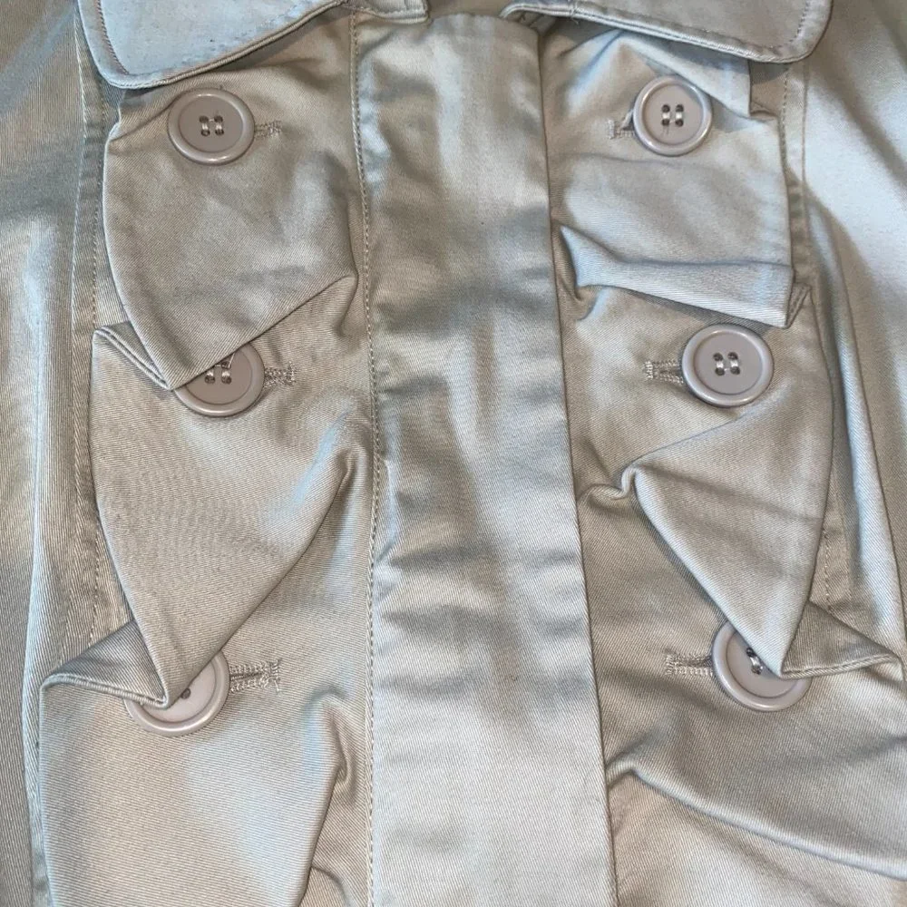 Kenar Women's Blazer Tan Beige Pleated Button Coat - Picture 3 of 5